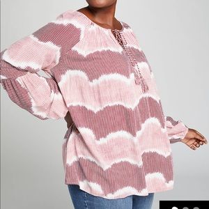 Lane Bryant blouson sleeve peasant top